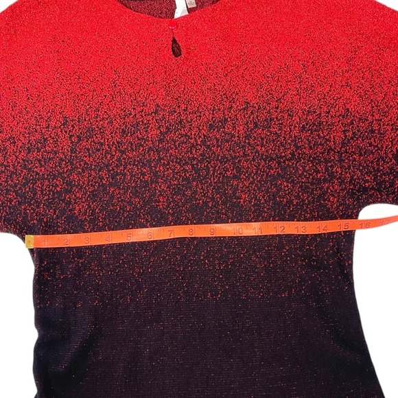 NY Collections 3x Red/Black  Sparkly Sweater Dress Metallic Stretch Romance Goth - Picture 5 of 9